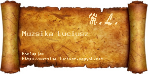 Muzsika Luciusz névjegykártya